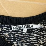 Pam & Gela  Black White Knit Crop Sweater Photo 7
