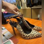 Gianni Bini  Pumps Renatay Leopard Calf Hair Studded Ankle Strap Heels Size 8.5M Photo 2