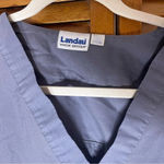 Landau Unisex One Pocket Grey Scrub Top Size Medium Blue Photo 2