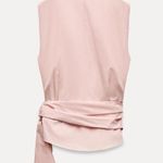 ZARA  NWT 100% cotton bow tie wrap poplin pink top Photo 10