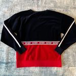 Tommy Hilfiger Sport Red White Blue Velvet Crewneck Sweater XS Photo 2