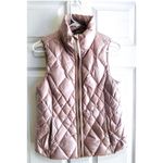 Athleta Quilted Goose Down Vest Rose Pink Stand Collar Zip Pockets Women's XS Photo 1