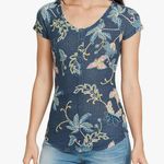 William Rast Women's Geneva Henley Top Blue Floral Photo 0