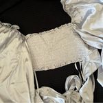 For Love & Lemons  Argent Wrap Long Sleeve Top in Silver  Small Photo 6