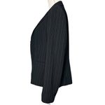 Tahari Arthur S Levine Women’s Suit Jacket Black Light Blue Pinstripes Size 12P Photo 2