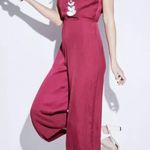 Parker  Boudoir Culotte Jumpsuit Ruffles Wide Leg Dots Cranberry Red Size Medium Photo 3