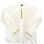 Impressions 🖤 Vintage Button Down Shirt with Embroidered Sunflowers, Size 10 Photo 0