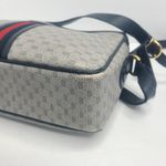 Gucci  Micro Web GG Monogram Crossbody Bag Canvas Navy Gold‎ Vintage Italy Photo 9