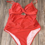 Cupshe Orange swimsuit One piece large cut out lined terracotta NEW Photo 0