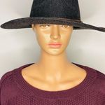 C.C. wide brim felt hat black with brown band Photo 2
