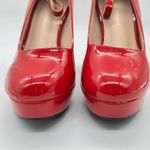 Allegra K  Heels Women 7 Red Platform Block Heel Ankle Buckle Strap Y2K 2000s NEW Photo 6