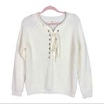 Entro Anthropologie  lace up‎ sweater women’s size small Photo 0