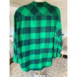 Aerie  Oversized Lumberjane Button-Up Shirt Green Flannel Plaid DISCONTINUED Boho Photo 2