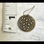 Brass colored fish hook disc earrings Photo 1