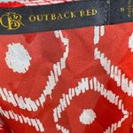 Outback Red orange and white abstract print tunic top size medium Photo 4