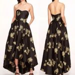 Notte Strapless Black And Gold Formal Dress Photo 1