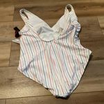 No Boundaries White w red and blue stripes, one piece swimsuit Photo 2