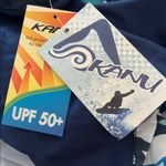 Kanu Eden SS Rashguard Sz XS Navy Blue Floral 50+ SPF Pullover Surfboard Active Photo 4