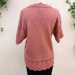 American Vintage Vintage 90's Pink Pointelle Knit‎ Cottagecore Sweater Top Medium Large Photo 4