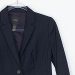 J.Crew Womens Super 120s Striped Wool Blazer Size 2 Black Academia Preppy Office Photo 1