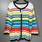 CJ Banks NWT Rainbow Striped Preppy Academia Cardigan Sweater Photo 0