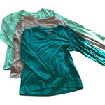 Hanes Women's BUNDLE of 3 Green, Grey, Teal Long Sleeve Tee Size L Photo 0