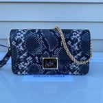 Michael Kors MK Sonia Medium Snake Embossed Shoulder Bag - Black Photo 2