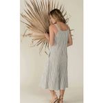 Rylee + Cru Storm Stripe Organic Cotton Bridgette Cropped Jumpsuit Size XS Blue Photo 1