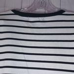 Allegra K  Women's Black and White Striped  Shirt With Hearts On The Elbows Photo 8