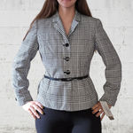 Jones New York 90s Houndstooth Belted Office Blazer Prince of Wales Size 8 NWT Photo 14
