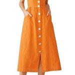 TALULAH La Maison Orange Ablaze Midi Dress Size Large $260 Photo 0
