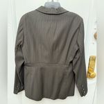 Larry Levine Signature Women's Dark Brown Pinstripe Blazer Size 14 Vintage Photo 1