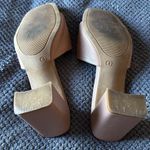 Journee Collection Nude Open Toe Block Heel Slide Sandals Size 8 Square Toe Photo 4