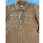 Marine layer NWT  Eden Sherpa Overshirt Cashew Size Large Cozy Warm Neutral Photo 4