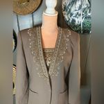 Vintage Taupe Beaded Skirt Suit & Cami medium Tan Photo 1