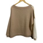 Amaryllis women's patchwork oversized boat neck sweater‎ size Xs/S Brown Photo 4