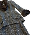 Thierry Mugler Rare FW 1998 Two Piece Suit Blazer Skirt Archival Fur Trim Sz 38 Brown Photo 5