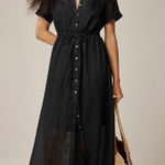 J.Crew Cerise shirt-dress in ramie Black Size 12 NWT Old Money Quiet Luxury Photo 0