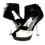 Harajuku Lovers Harajuko Black & White Suede T-Strap Platform Heel Photo 3