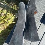 Earthies Alora Leather Suede Faux Snakeskin Loafers Flats Silver Accent Size 9.5 Black Photo 4