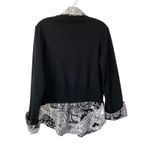 Y2K Layered 2 in 1 Button Up Floral Paisley Sweater Top Size L Preppy Retro Goth Black Size L Photo 7