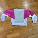 Peloton  Fabric-Mix Colorblock Pullover Sweatshirt Gray/Pink Drawcord Hem Size XS Photo 6