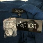 Papillon  Shift Dress 3/4 Sleeve Pockets Scoop Neck Scarf Blue Size M Photo 2