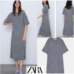 ZARA NWT  Size S Gray Wool Blend Knit Dress Photo 1
