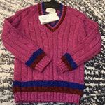 Gucci  Top Lame Cable & Rib Stitch Striped V-Neck Fucsia Sweater size S Photo 0