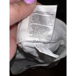 EXPRESS  Vintage Mid Rise Lace-Up Raw Hem Jean Shorts White Stretch 18 Plus Photo 6