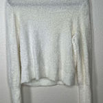 Leith Women's Nylon Eyelash Knit Mock Neck Pullover Sweater Cream Medium Photo 0