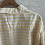  Yellow White Stripe Button Front Collar Shirt Large (Chico's 2) Photo 1