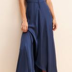 Current Air  small Elegant formal Navy Blue empire Maxi Dress Maxi ruching detail Photo 0