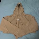 Alpha Phi Cropped Embroidered hoodie Tan Size L Photo 1